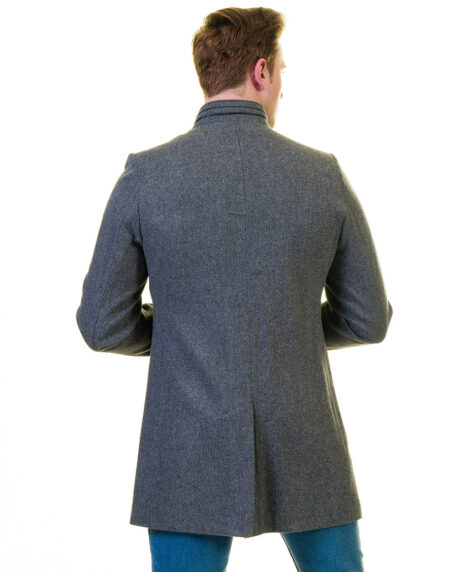 Men’s European Grey Wool Coat Jacket Tailor fit Fine Luxury Quality Work and Casual