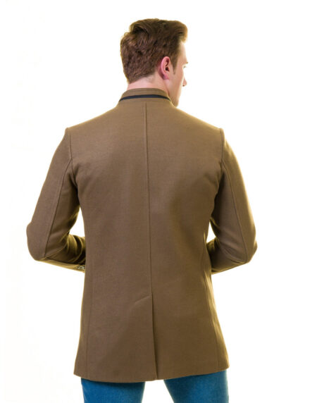 Men’s European Brown Wool Coat Jacket Tailor fit Fine Luxury Quality Work and Casual