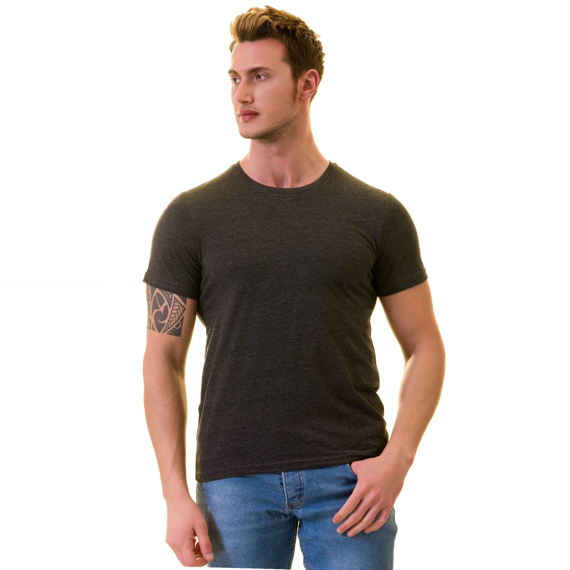 Smoke Gray European T-Shirt – Premium Cotton Crew Neck Short Sleeve Men’s T-Shirt