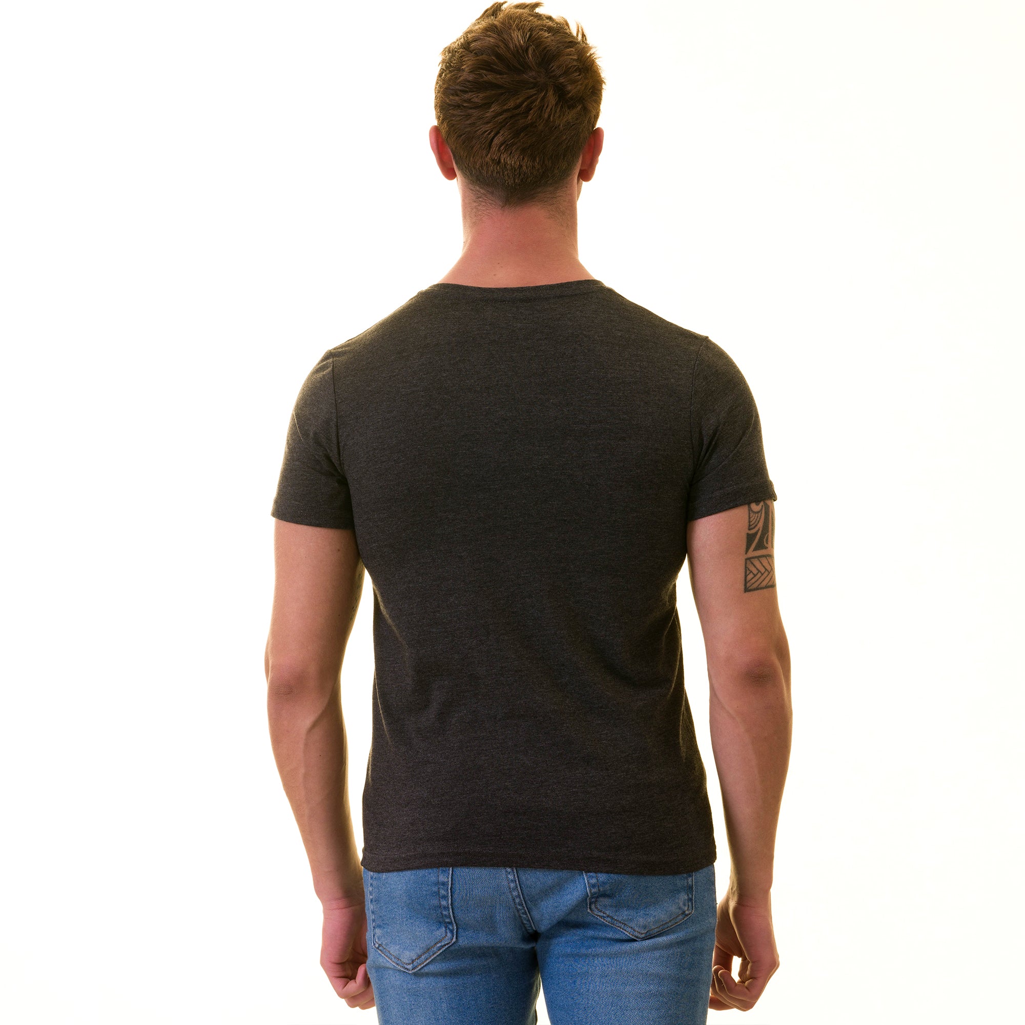 Smoke Gray European T-Shirt - Premium Cotton Crew Neck Short Sleeve Men’s T-Shirt - Image 2
