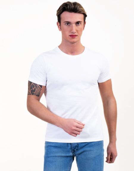 White Crew Neck Short Sleeve T-Shirts – European Made T-Shirt – Premium Cotton