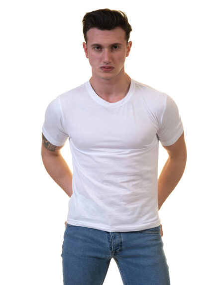 White Crew Neck Short Sleeve T-Shirts – European Made T-Shirt – Premium Cotton