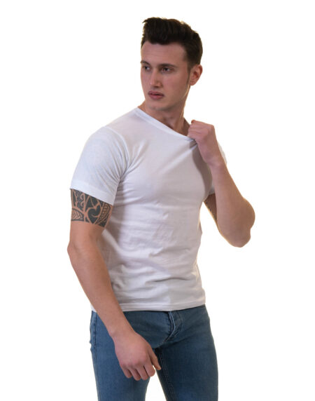 White Crew Neck Short Sleeve T-Shirts – European Made T-Shirt – Premium Cotton