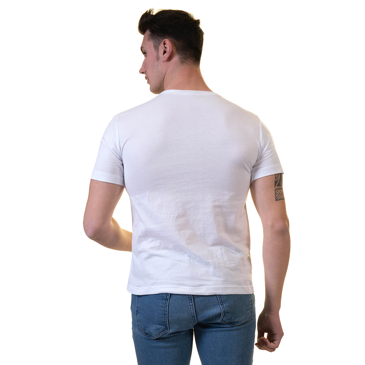 White Crew Neck Short Sleeve T-Shirts - European Made T-Shirt - Premium Cotton - Image 5