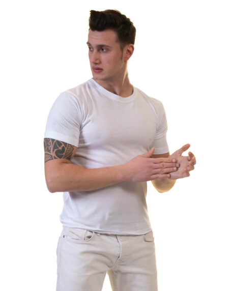 White Crew Neck Short Sleeve T-Shirts – European Made T-Shirt – Premium Cotton