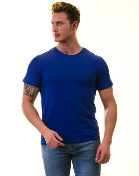 Royal Blue European Made T-Shirt – Premium Cotton Crew Neck Short Sleeve T-Shirt