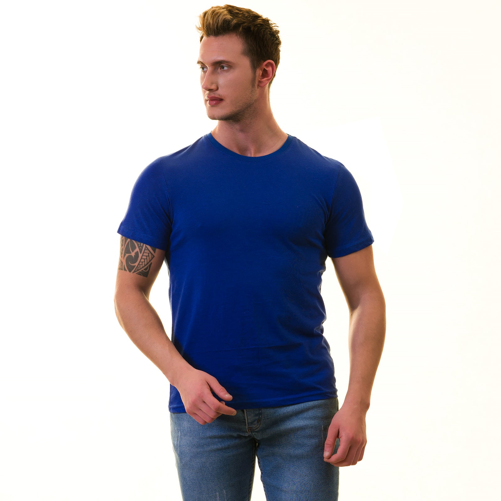 Royal Blue European Made T-Shirt – Premium Cotton Crew Neck Short Sleeve T-Shirt