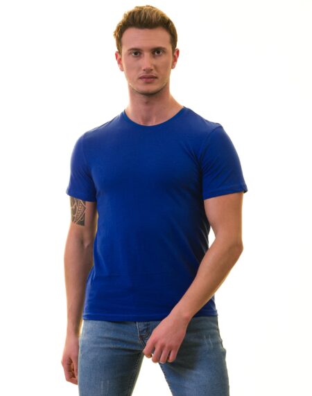 Royal Blue European Made T-Shirt – Premium Cotton Crew Neck Short Sleeve T-Shirt