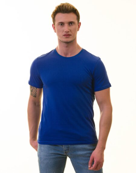 Royal Blue European Made T-Shirt – Premium Cotton Crew Neck Short Sleeve T-Shirt