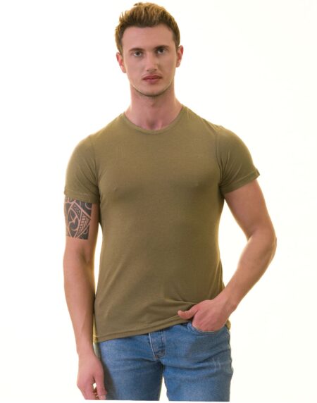 Olive European Made T-Shirt – Premium Cotton Crew Neck Short Sleeve T-Shirts