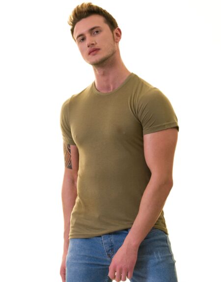 Olive European Made T-Shirt – Premium Cotton Crew Neck Short Sleeve T-Shirts