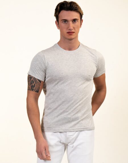 Light Gray Melange T-Shirt – Premium Cotton Crew Neck Short Sleeve T-Shirts