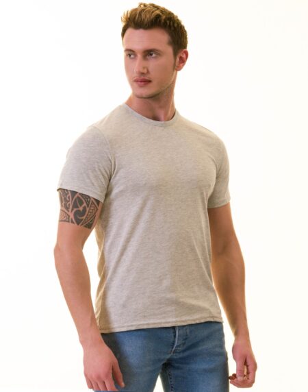 Light Gray Melange T-Shirt – Premium Cotton Crew Neck Short Sleeve T-Shirts