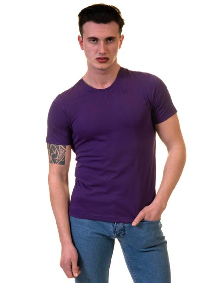 Purple T-Shirt – Premium Cotton Crew Neck Short Sleeve T-Shirts – European Made