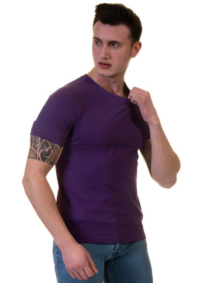 Purple T-Shirt – Premium Cotton Crew Neck Short Sleeve T-Shirts – European Made