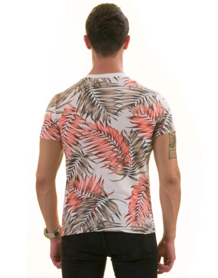 Peach Brown Leaves Premium T-Shirt for Men – European Made Crew Neck
