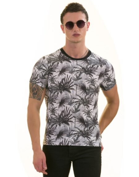 Black Gray Hawaiian Premium T-Shirt for Men – European Made Crew Neck