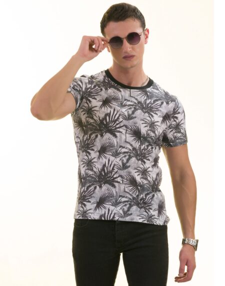 Black Gray Hawaiian Premium T-Shirt for Men – European Made Crew Neck