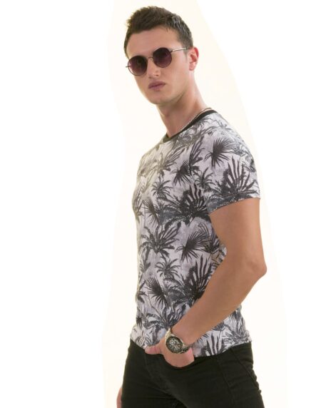 Black Gray Hawaiian Premium T-Shirt for Men – European Made Crew Neck