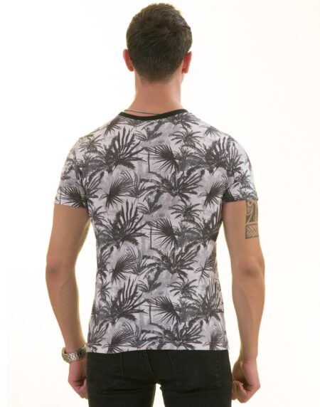 Black Gray Hawaiian Premium T-Shirt for Men – European Made Crew Neck