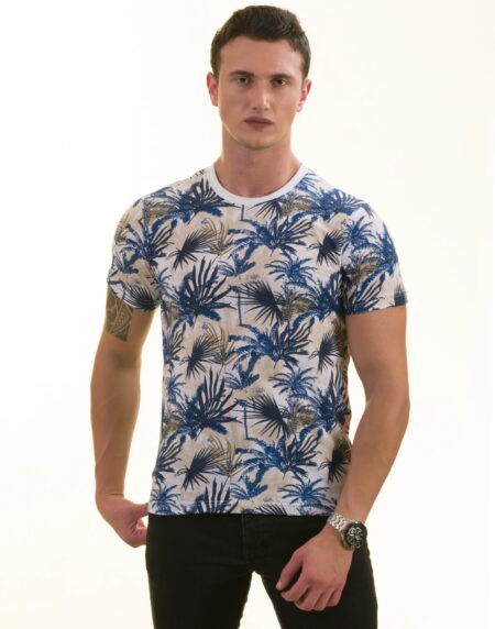 Navy and Beige T Shirt