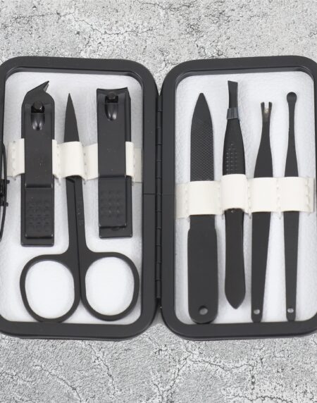 Black Gun Metal Chrome with Black Matte Case with White Leather-7Pieces