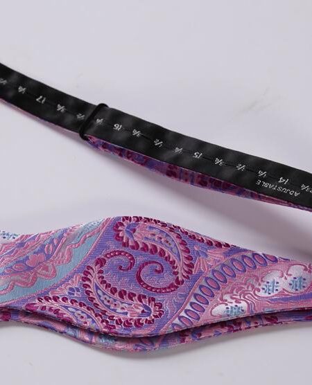 Purple Mens Silk Self tie Bow Tie with Pocket Squares Set - Amedeo Exclusive