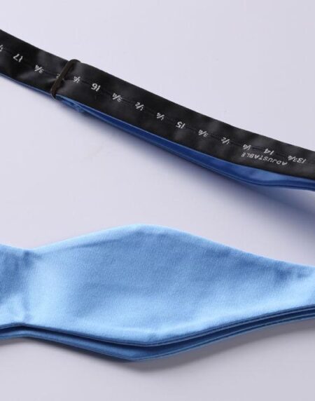 Baby Blue Mens Silk Self tie Bow Tie with Pocket Squares Set - Amedeo Exclusive