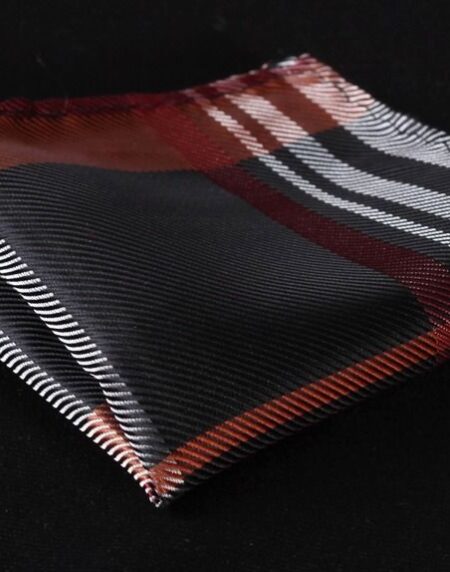 Orange Black Mens Silk Self tie Bow Tie with Pocket Squares Set - Amedeo Exclusive