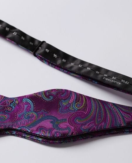 Puplish Mens Silk Self tie Bow Tie with Pocket Squares Set - Amedeo Exclusive