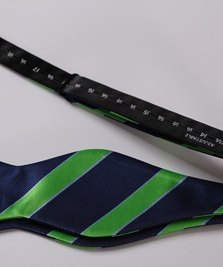 Green Blue Mens Silk Self tie Bow Tie with Pocket Squares Set - Amedeo Exclusive