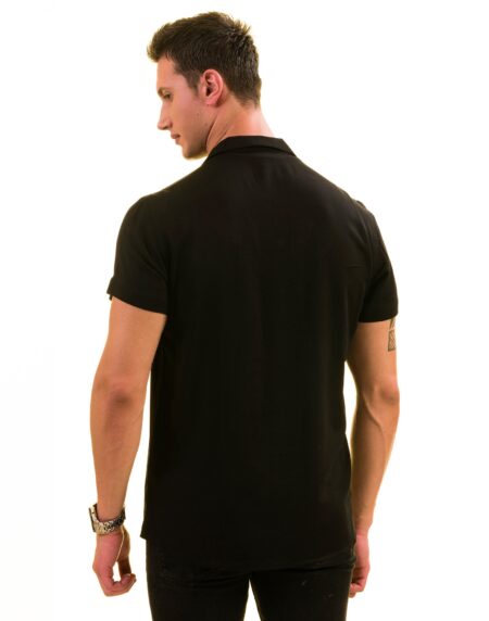 Black Solid Hawaiian Shirt for Men – European Designed Summer Style