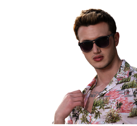 Green Pink Palm Trees Hawaiian Summer Shirt for Men – European Made & Designed