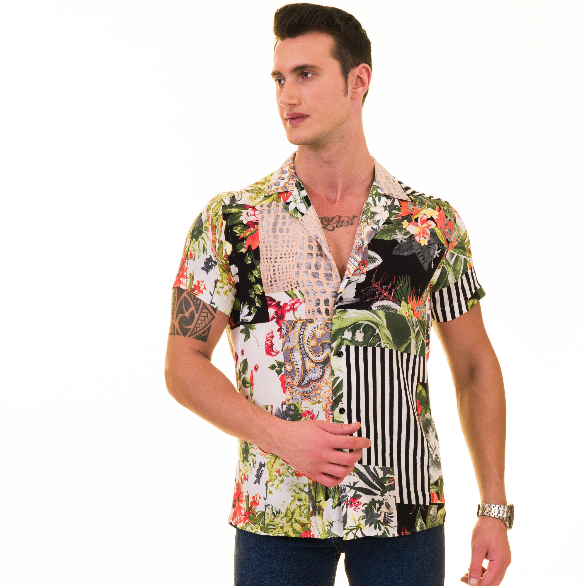 Men’s Multi-Color European Made & Designed Hawaiian Summer Shirt - Image 2