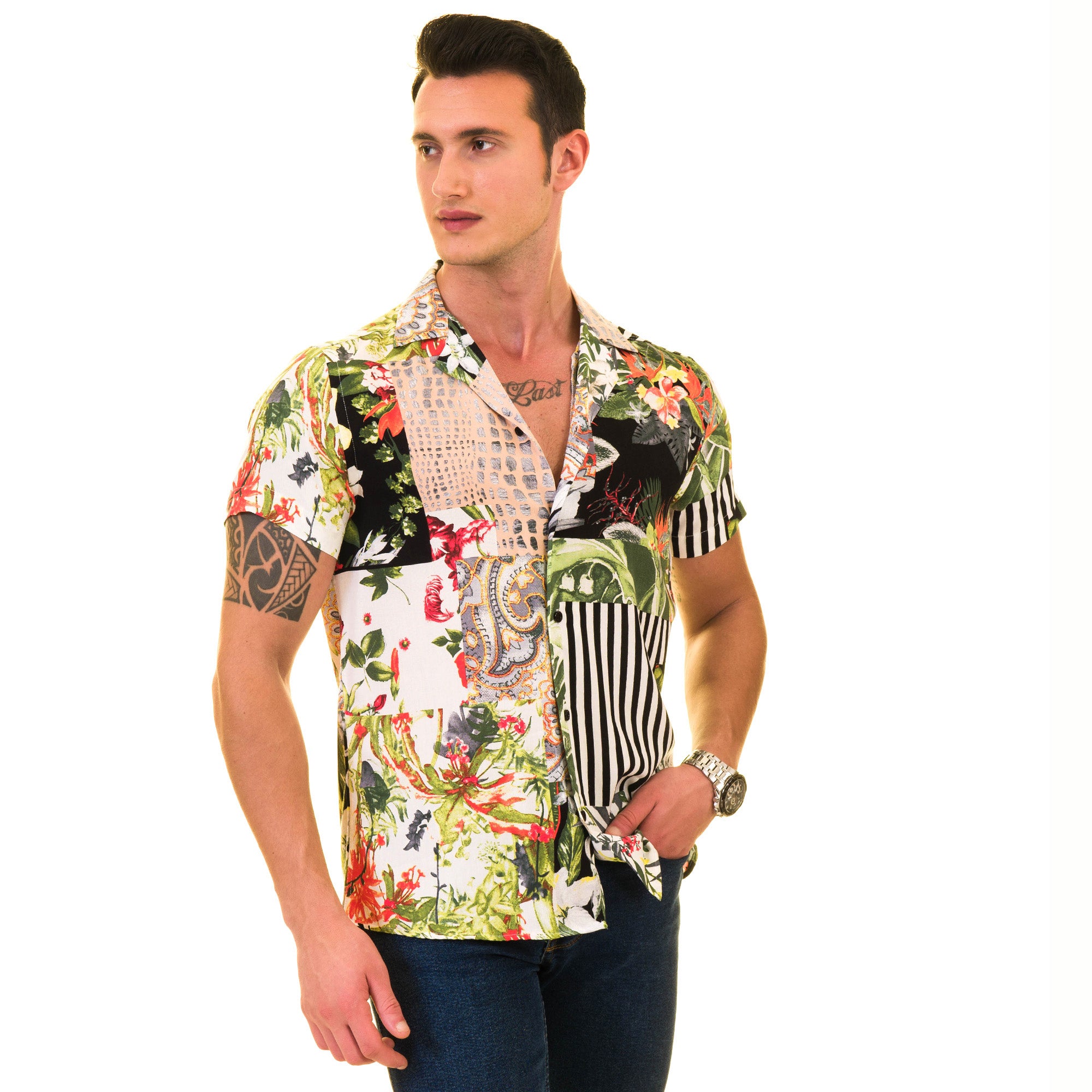 Men’s Multi-Color European Made & Designed Hawaiian Summer Shirt