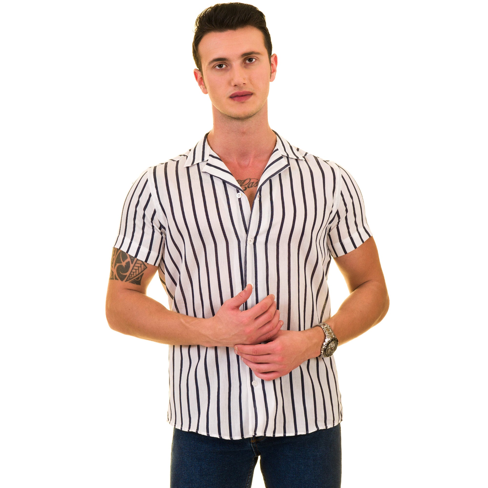 Men’s Multi-Color European Made & Designed Hawaiian Summer Shirt - Image 3