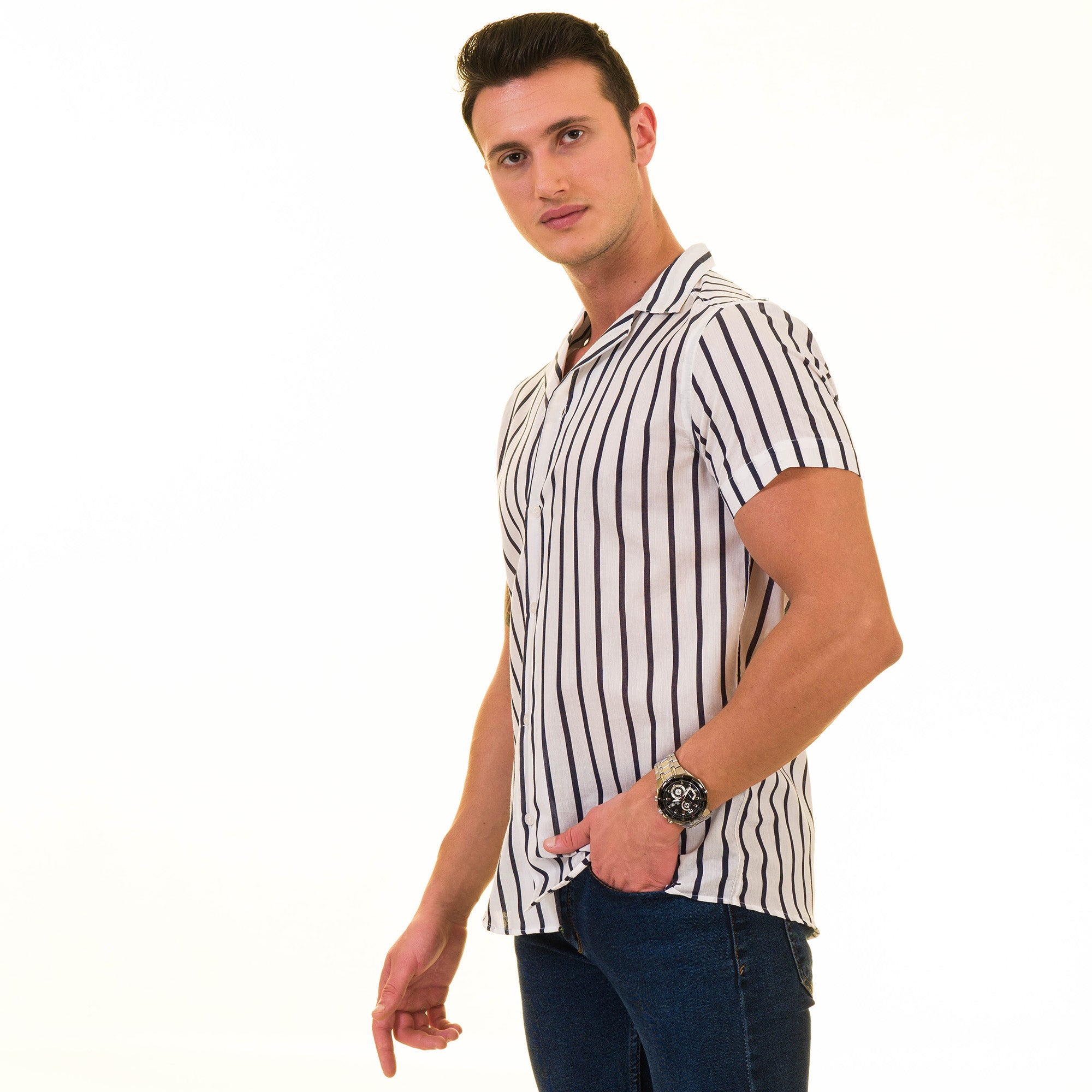 Men’s Multi-Color European Made & Designed Hawaiian Summer Shirt - Image 5