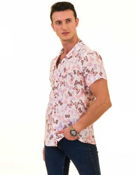 Men’s Multi-Color European Made Hawaiian Summer Shirt – Designer Casual