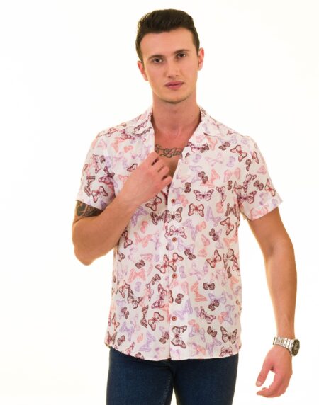 Men’s Multi-Color European Made Hawaiian Summer Shirt – Designer Casual