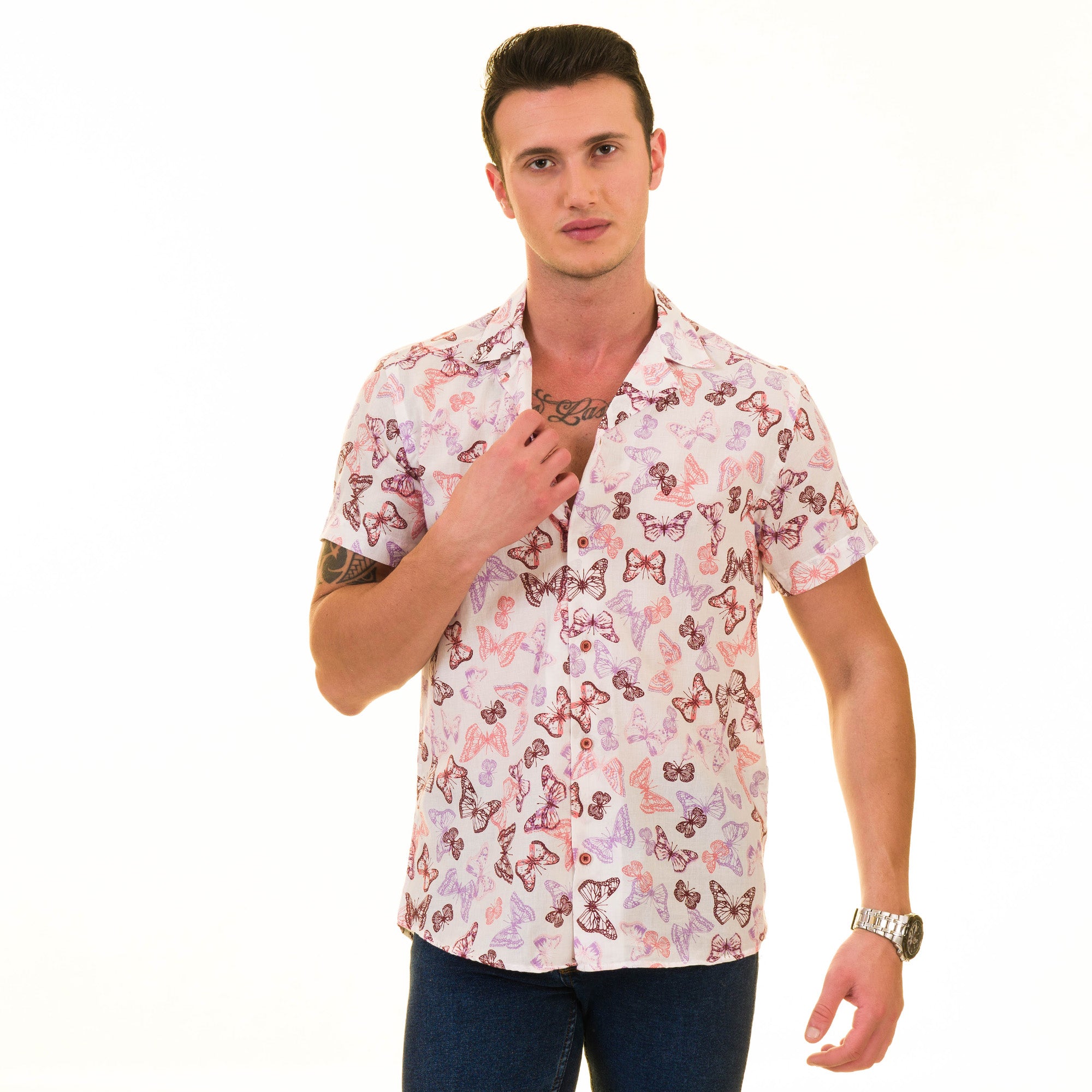 Men’s Multi-Color European Made Hawaiian Summer Shirt - Designer Casual - Image 4
