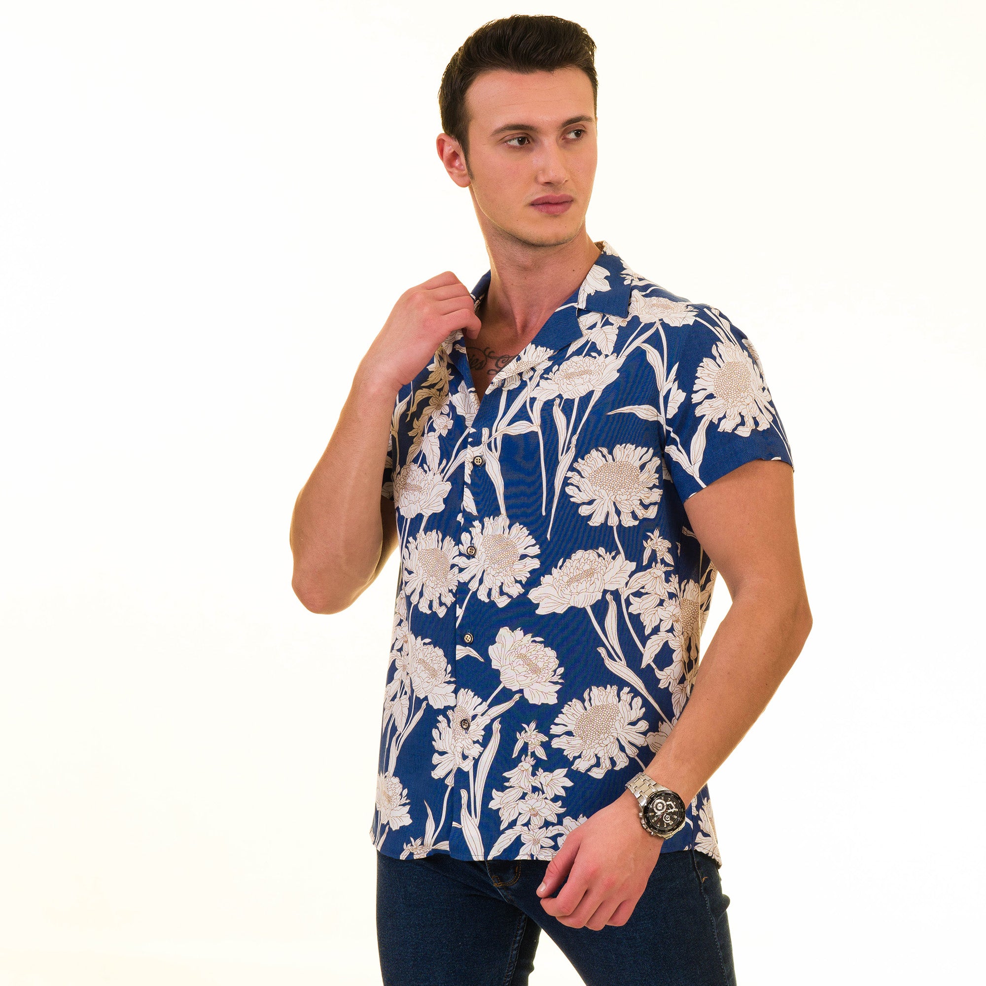 Multi-Color European Made Hawaiian Summer Shirt for Men - Designer Style - Image 3