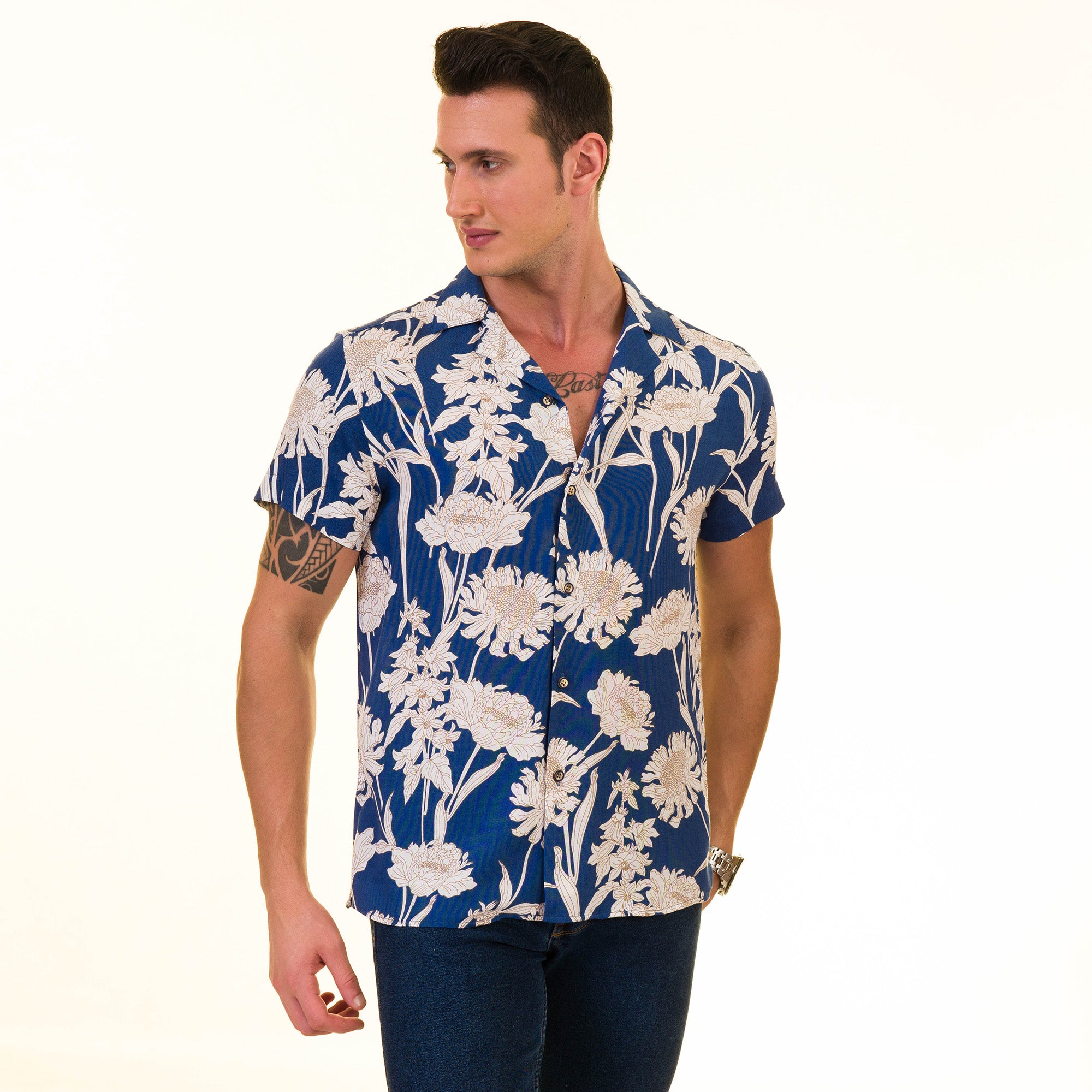 Multi-Color European Made Hawaiian Summer Shirt for Men - Designer Style - Image 2