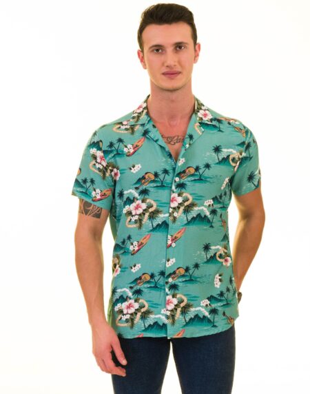 Multi-Color European Made Hawaiian Summer Shirt for Men – Designer Quality