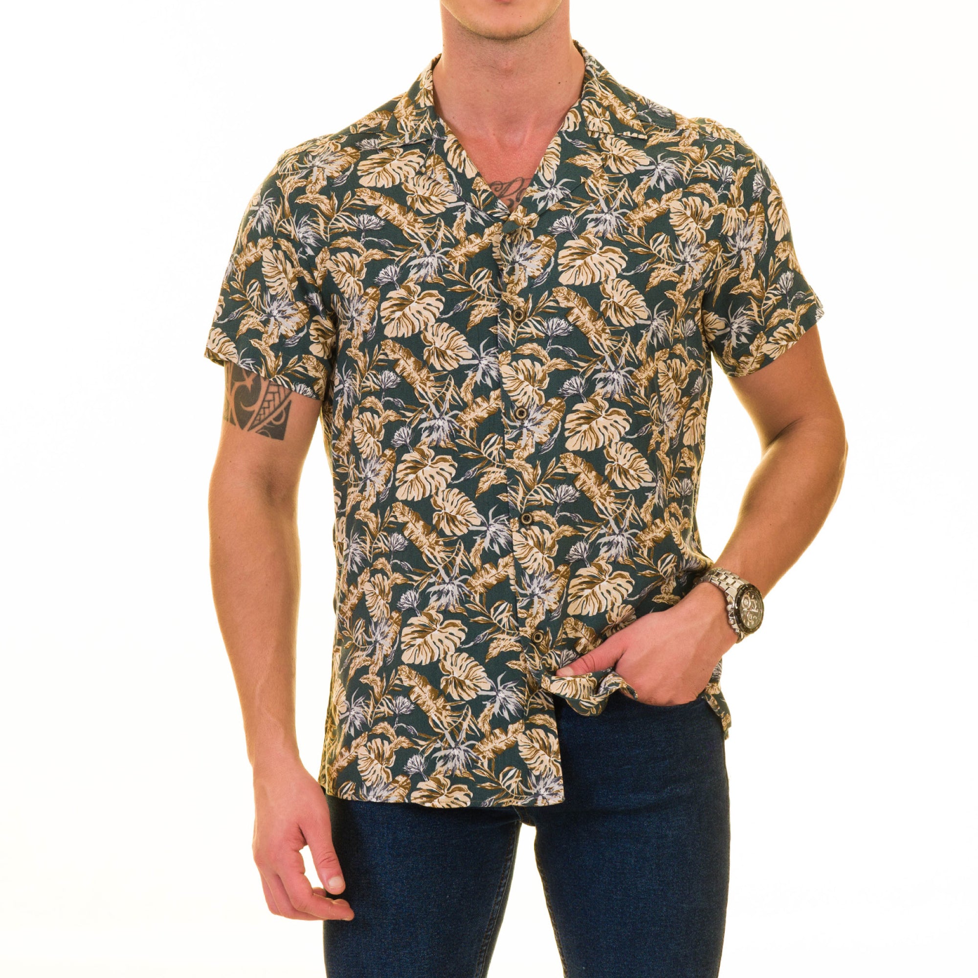 Multi-Color European Made Hawaiian Summer Shirt for Men - Premium Designer