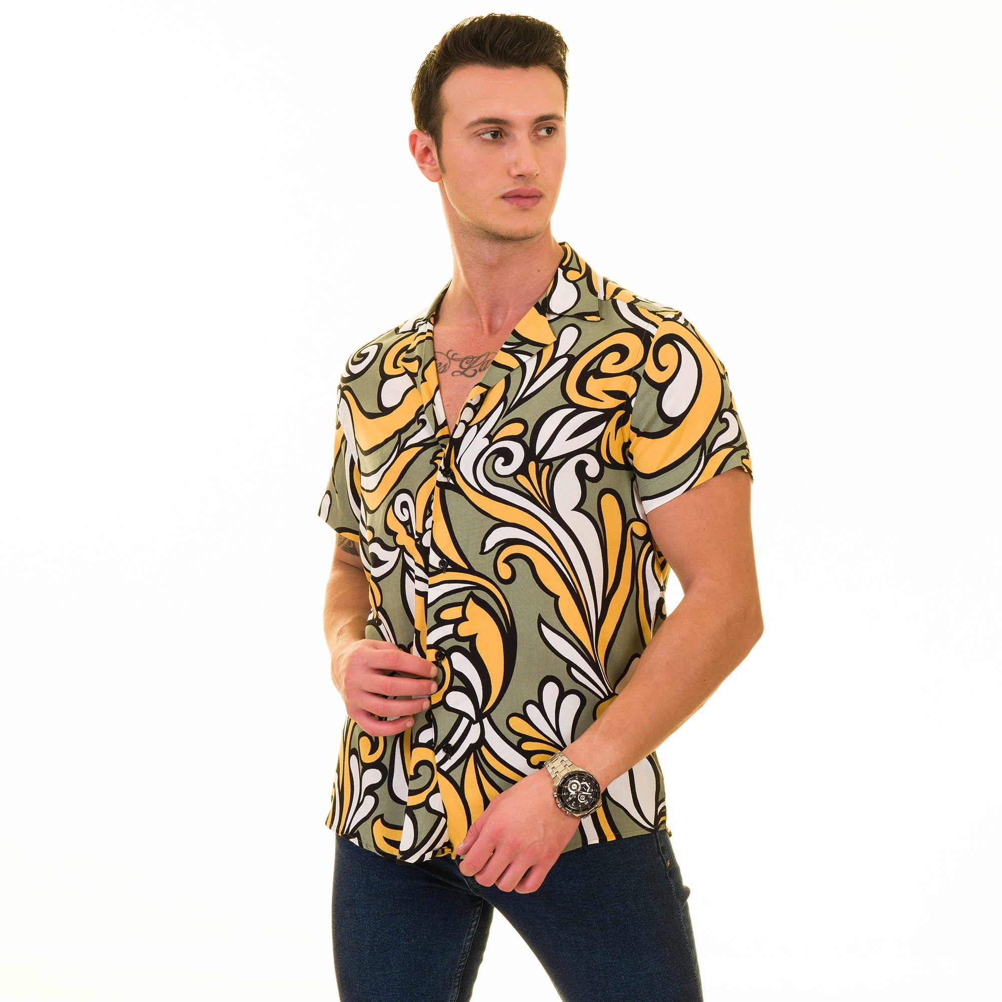 Multi-Color European Made Hawaiian Summer Shirt for Men - Premium Design - Image 4