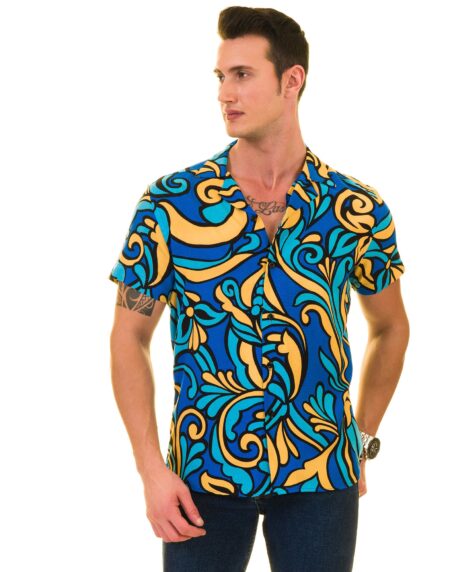 Men’s Multi-Color Hawaiian Summer Shirt – European Made & Designed