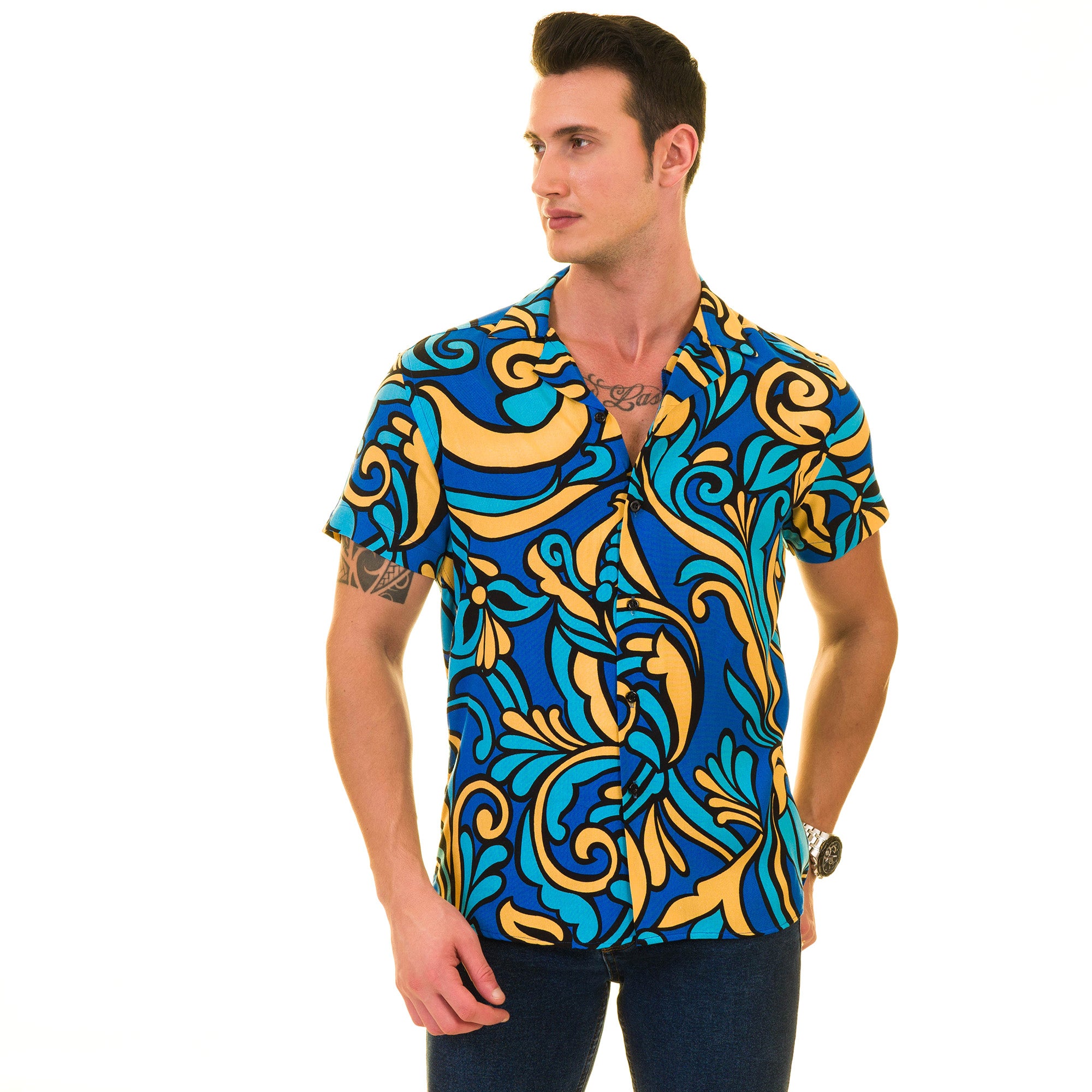 Men’s Multi-Color Hawaiian Summer Shirt - European Made & Designed - Image 3