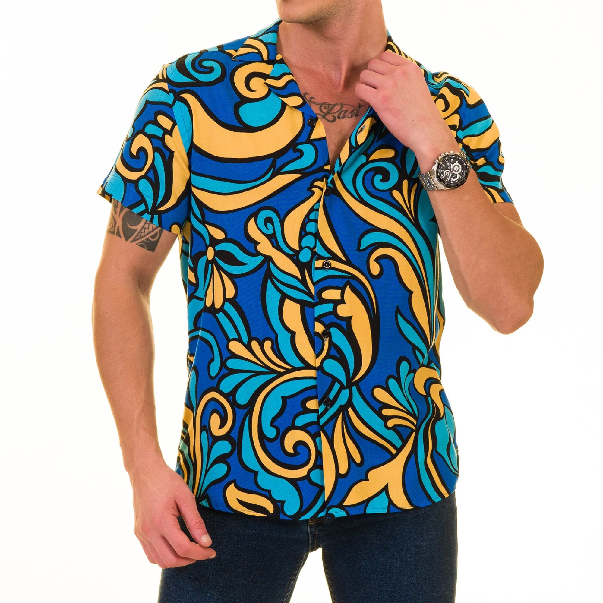 Men’s Multi-Color Hawaiian Summer Shirt - European Made & Designed