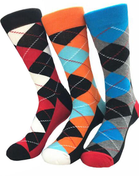 Men's Pattern Colorful 3pk Assorted Bundle Colorful Socks - Amedeo Exclusive