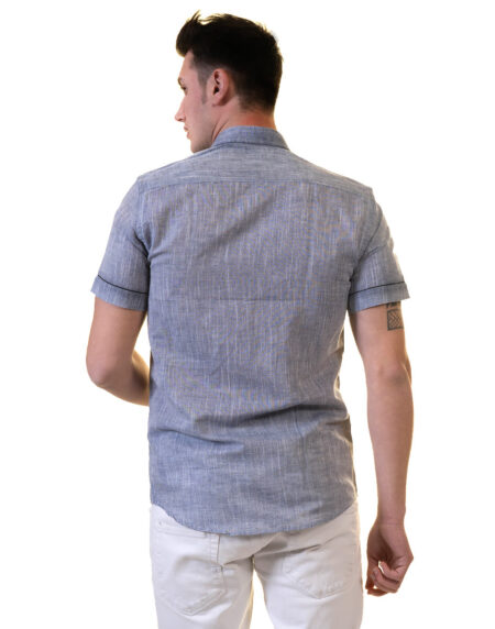 Mens Short Sleeve Button up Shirts – Tailored Slim Fit Cotton Dress Shirts